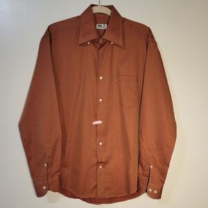 Vintage Hyde Park: Men's Medium Brocade Print Button down Long Sleeve Shirt